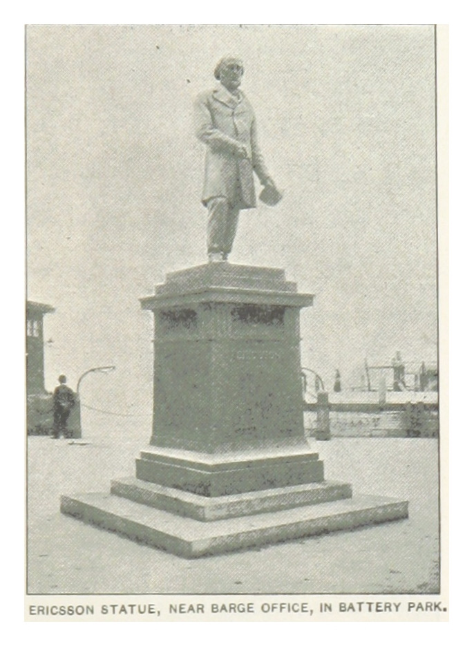 File:(King1893NYC) pg189 ERICSSON STATUE, NEAR BARGE OFFICE, IN BATTERY PARK.jpg