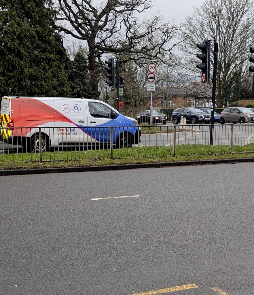 Virgin Media and O2 van, Malpas, Newport