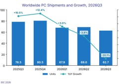 Global PC Shipments Plunge 20% in Q3 2026, Apple and Asus Decline Less Than Competitors